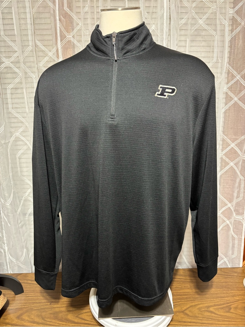 Purdue University Boilermakers 2XL Champion Black Pullover w/Logo quarter zip32L